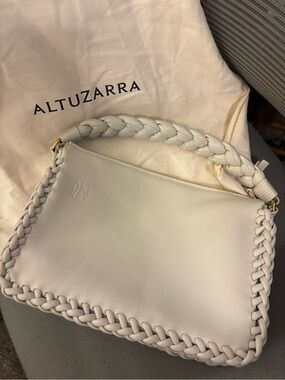 Altuzarra Light Gray Braided Leather Shoulder Bag